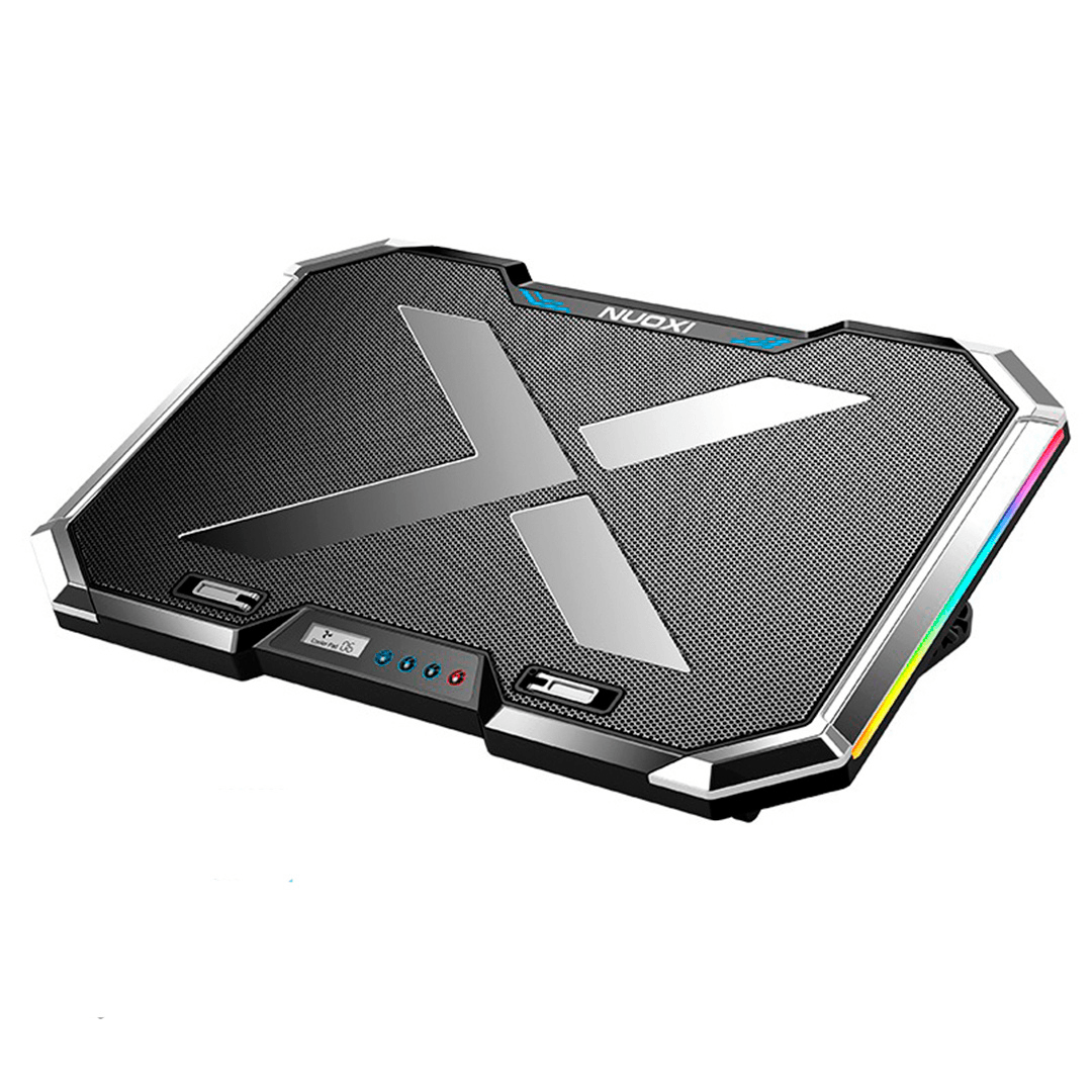 Imagen 2 del producto Cooler para Laptop Nuoxi Q8 Gamer, 6 ventiladores con Luz RGB - Negro