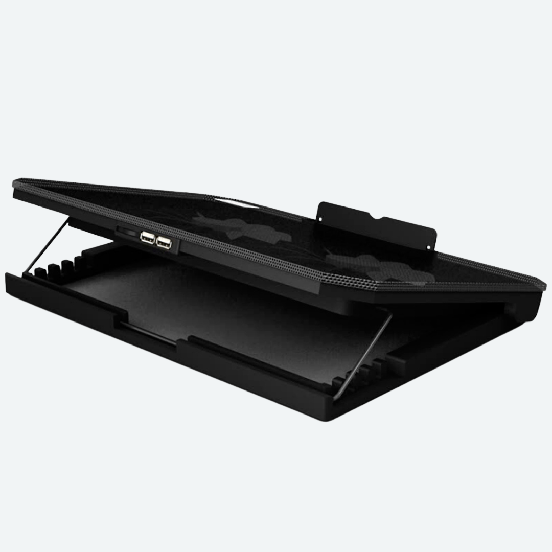 Imagen 2 del producto Cooler para Laptop Nuoxi S200, 5 niveles de altura, 2 puertos USB - Negro