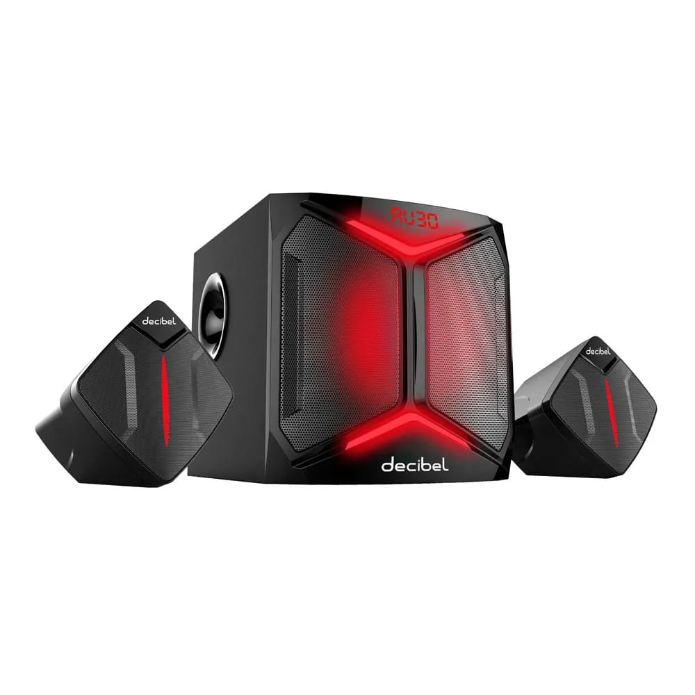 Imagen 1 del producto Reacondicionado: Equipo de Sonido Decibel bluetooth v.5.0, subwoofer, 60W, Usb, Radio FM, Aux, control remoto, pantalla led, negro