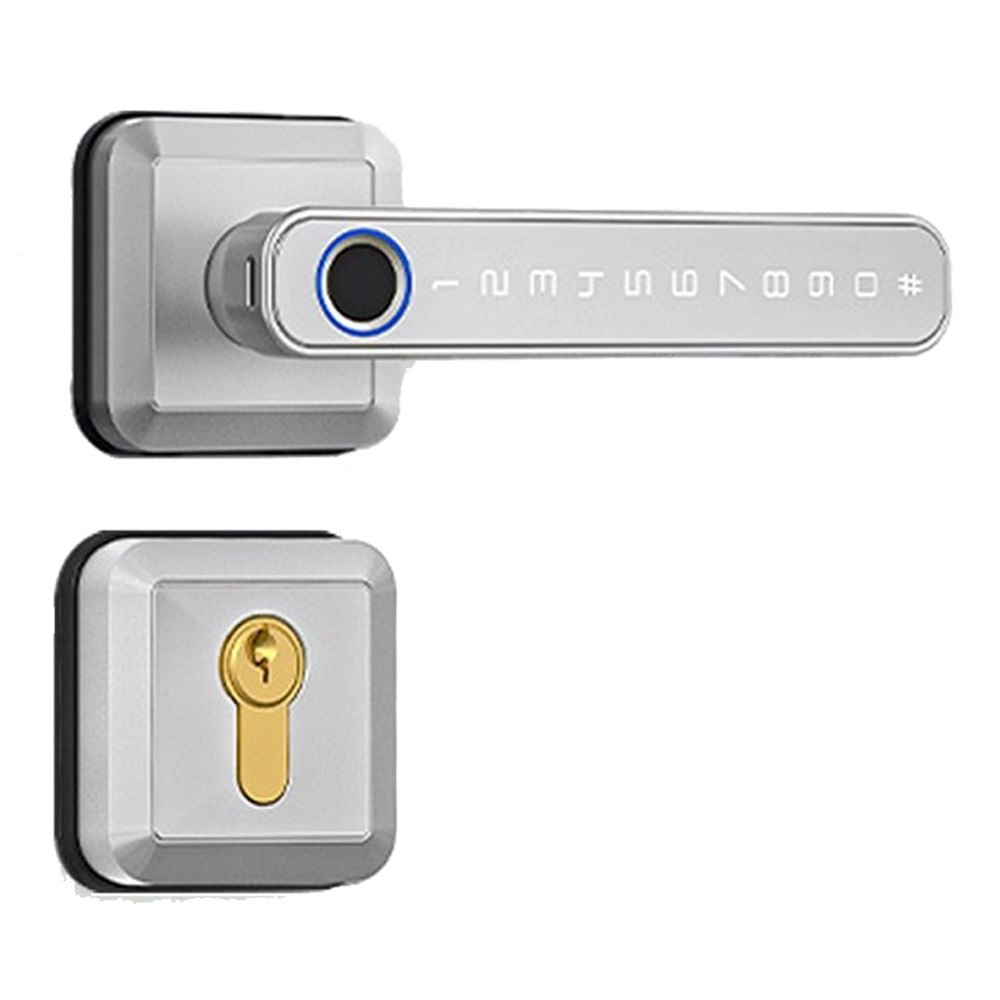 Cerradura Digital Inteligente Tech Care adaptable Doble Pestillo con APP, Plata