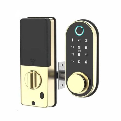 Cerradura Digital Inteligente Tech Care Con Deadlock Dorado