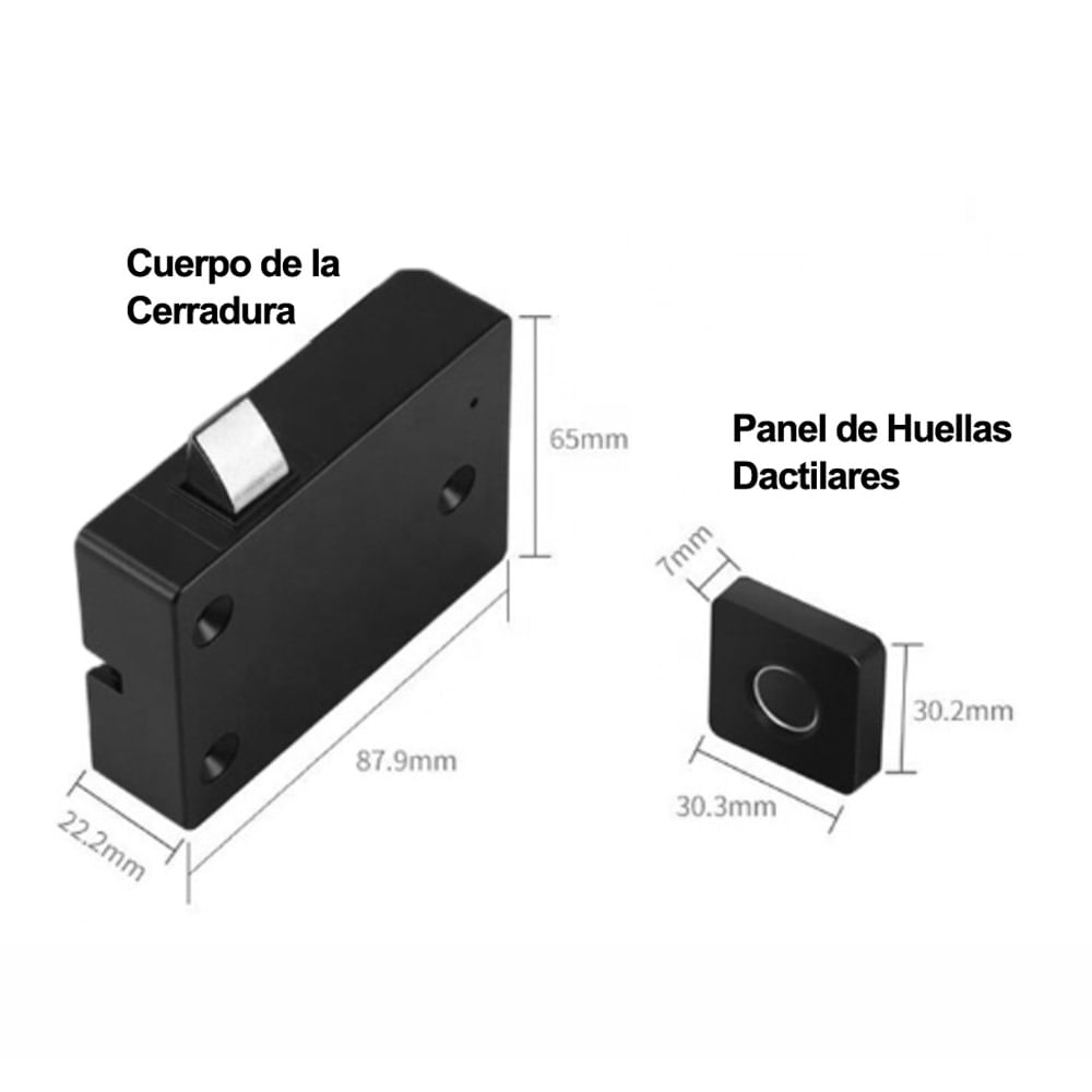 Imagen 2 del producto Cerradura Inteligente Gabinete Tech Care + Huella Digital, Negro