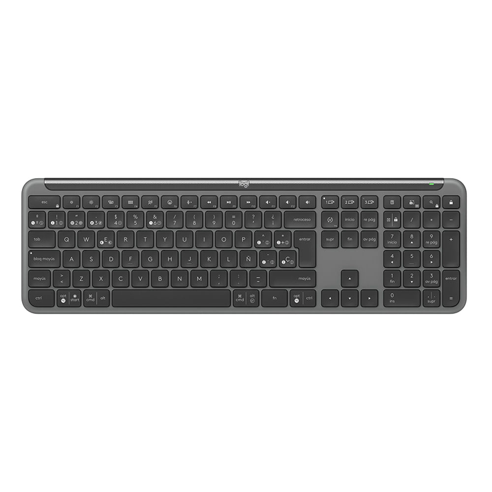 Teclado inalámbrico Logitech Signature Slim K950 conexión bluetooth/receptor USB, multidispositivo, layout español, usa 2 pilas AAA, negro