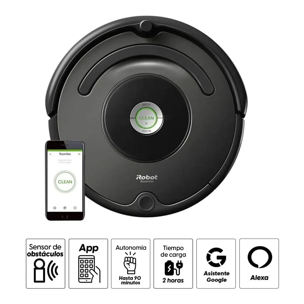Imagen 2 del producto Aspiradora iRobot Roomba 675 control Alexa o Google Assistant (reempacado)