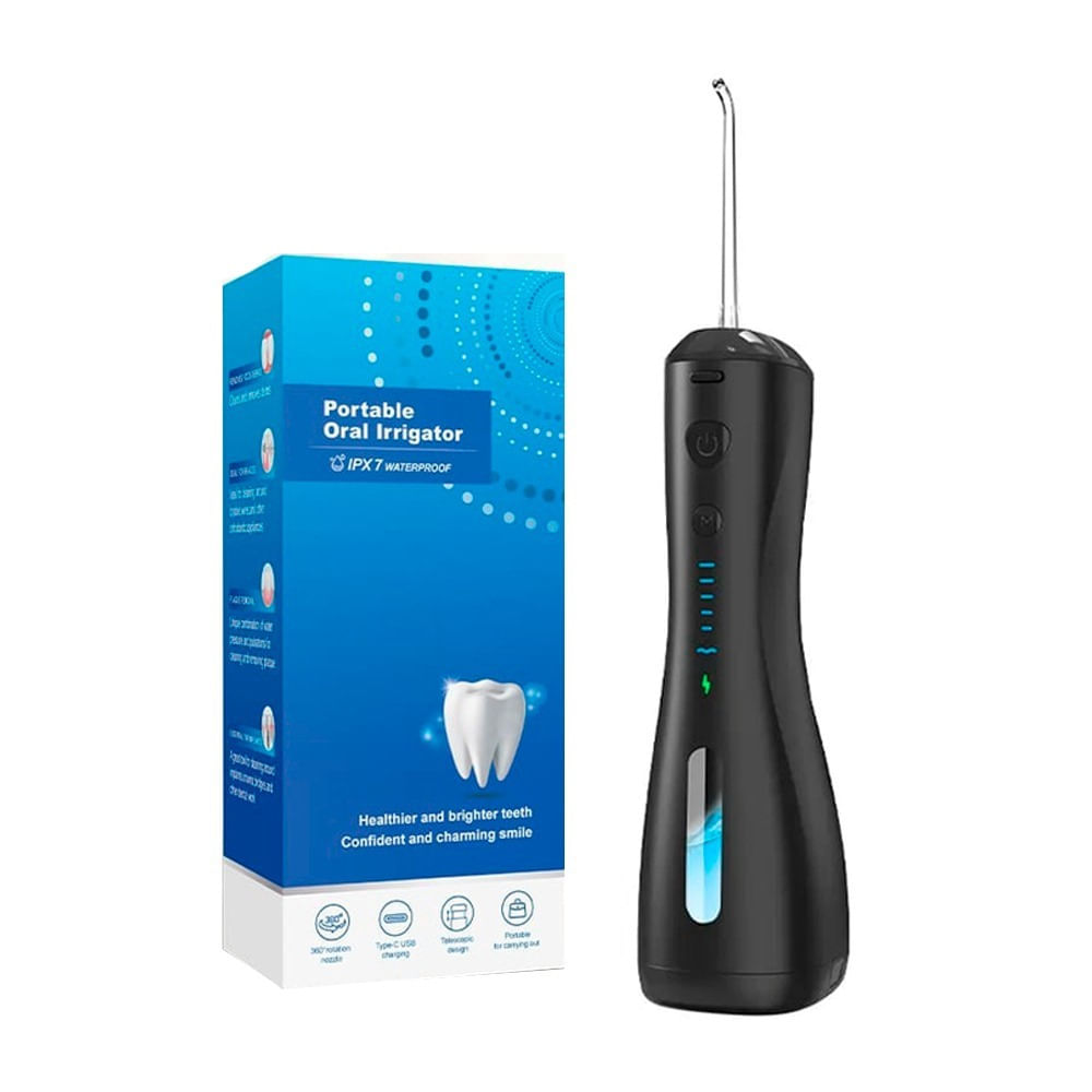 Imagen 2 del producto Irrigador Bucal Tech Care 6 Modos + 4 Boquillas con estuche de regalo, Negro