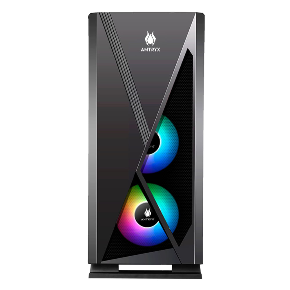 Imagen 2 del producto Gabinete Antryx Xtreme Neo II Black, incluye 2 ventiladores Chrome Storm, panel lateral de vidrio templado, con fuente B500w