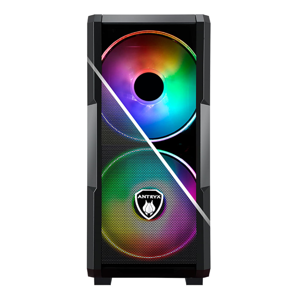 Imagen 2 del producto Gabinete Antryx FX Cruiser Black, incluye 3 ventiladores ARGB, panel lateral de vidrio templado, malla frontal, sin fuente
