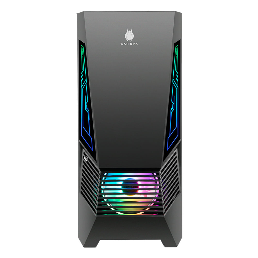 Imagen 2 del producto Gabinete Antryx Xtreme NC-257 Black, 1 ventilador ARGB, barra lateral ARGB, panel lateral de vidrio templado, con fuente B500w