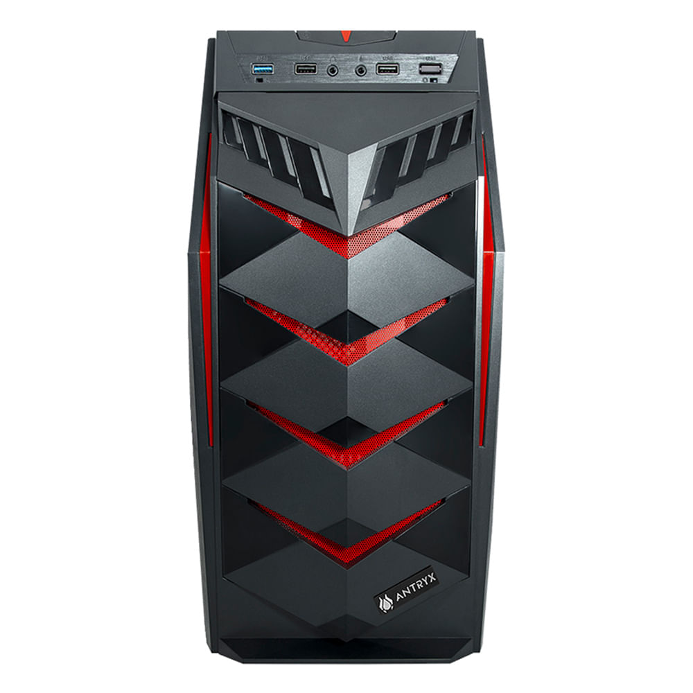 Imagen 2 del producto Gabinete Antryx Elegant 650 Black, incluye USB 3.0, panel frontal con malla metálica, con fuente 350w
