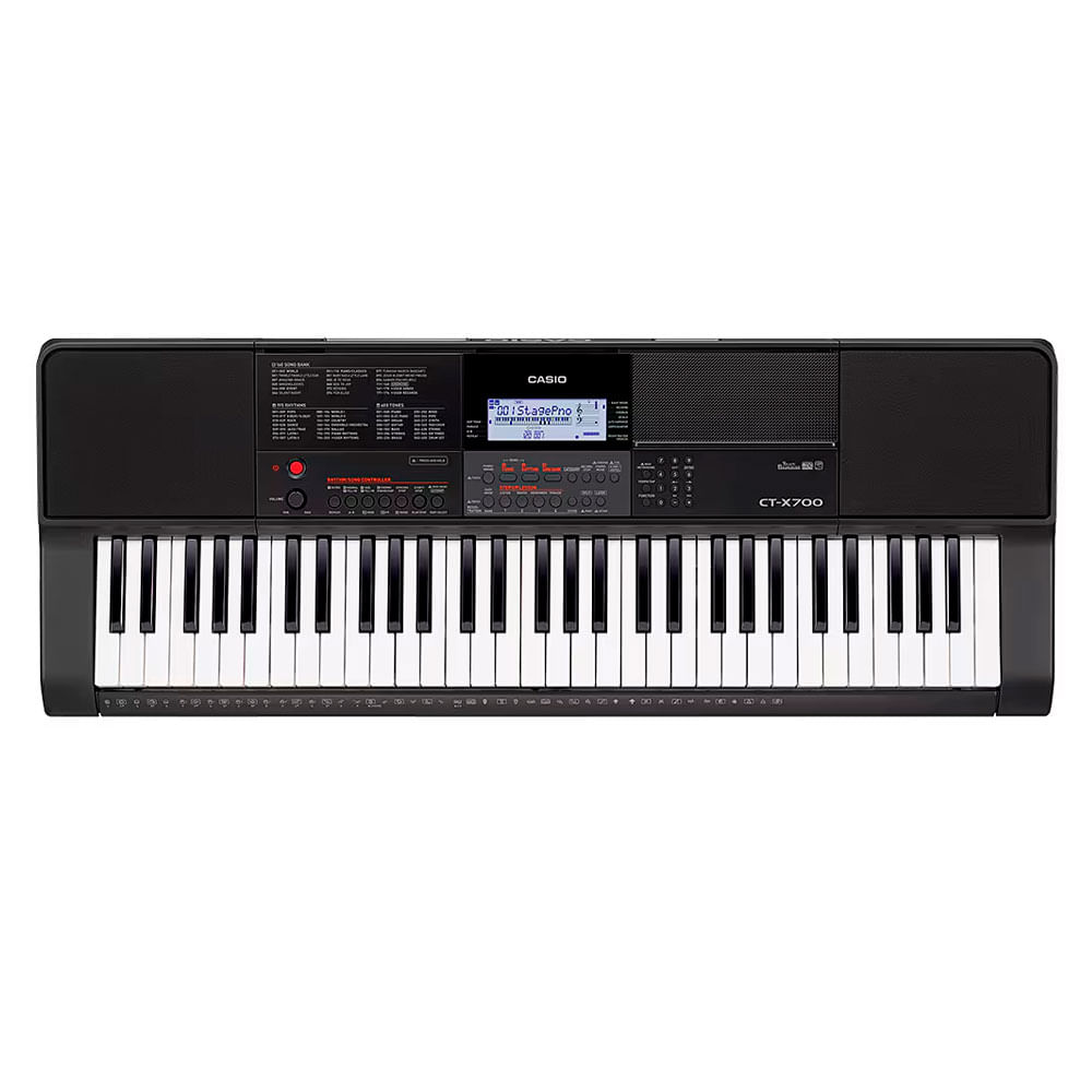Teclado Casio CT-X700 7.5W, 61 teclas, 48 notas, 600 tonos, pantalla LCD, negro