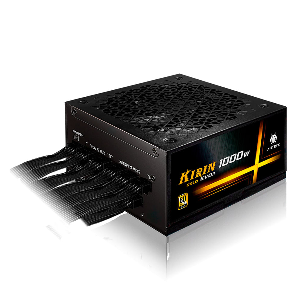 Imagen 2 del producto Fuente de poder Antryx Kirin Gold Evo II 1000W, 80 Plus Gold, modular ATV3.0, Pcie 5.0