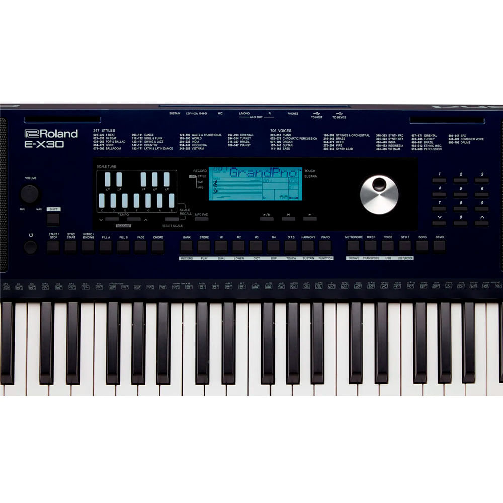 Imagen 2 del producto Piano Roland E-X30 Arranger 61 teclas, polifonía de 256 notas, 706 tonos, 3 efectos, negro