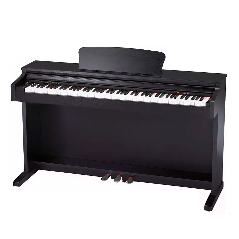 Piano digital Walters DK-100 88 teclas, polifonía de 64 notas, 138 tonos, 7 efectos de reverberación, negro