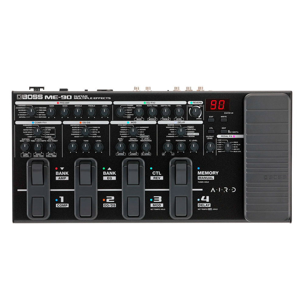 Pedalera multiefecto Boss ME-90 97 efectos, looper 38 segundos, pantalla LED, negro