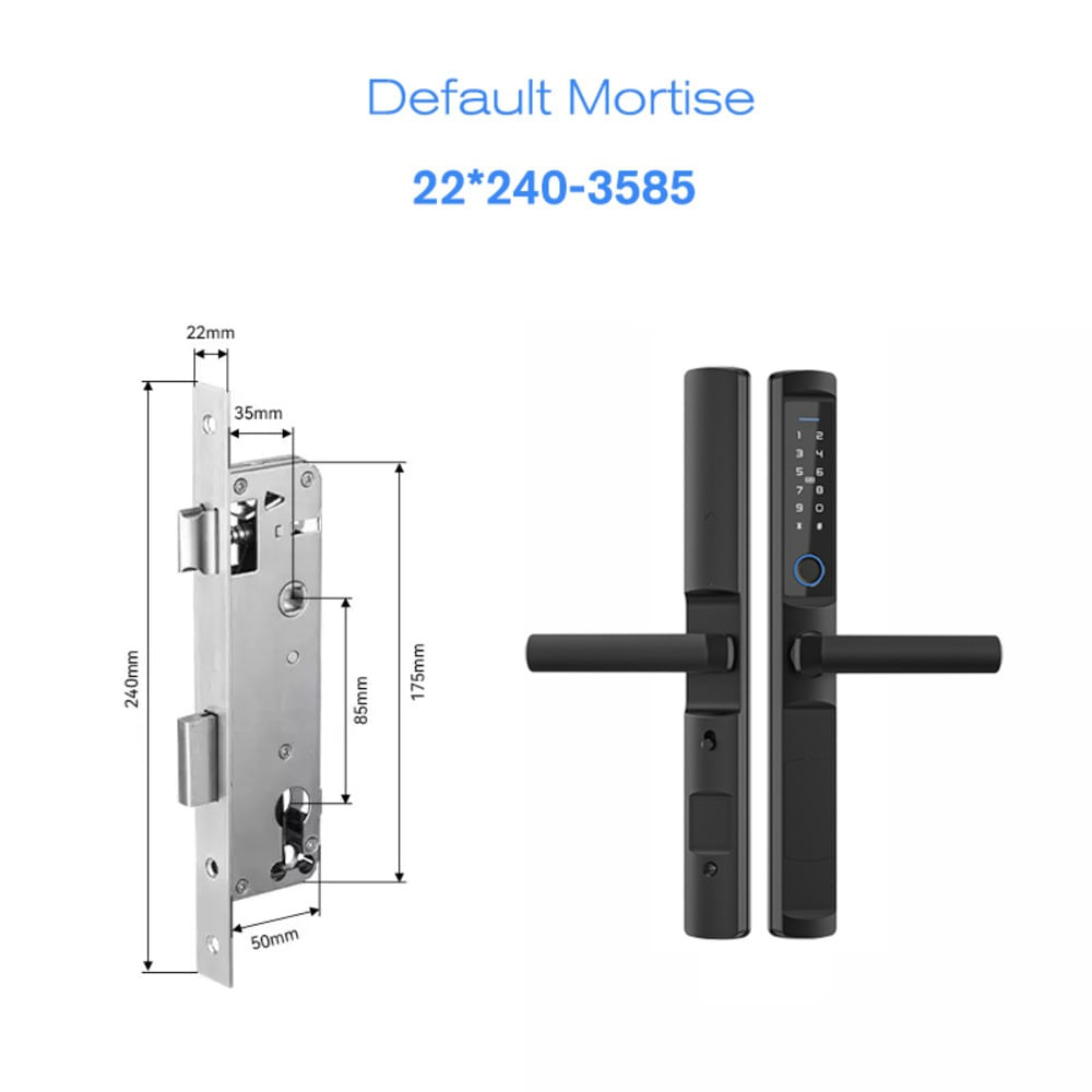 Imagen 2 del producto Cerradura Inteligente Tech Care 5 modos para puerta aluminio + A prueba de Agua, Negro