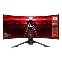 Monitor gamer curvo Asrock PG34WQ15R3A 34"", Panel VA, WQHD (3440 x 1440), 165Hz, 1ms, Wi-Fi, entradas HDMI/ DisplayPort