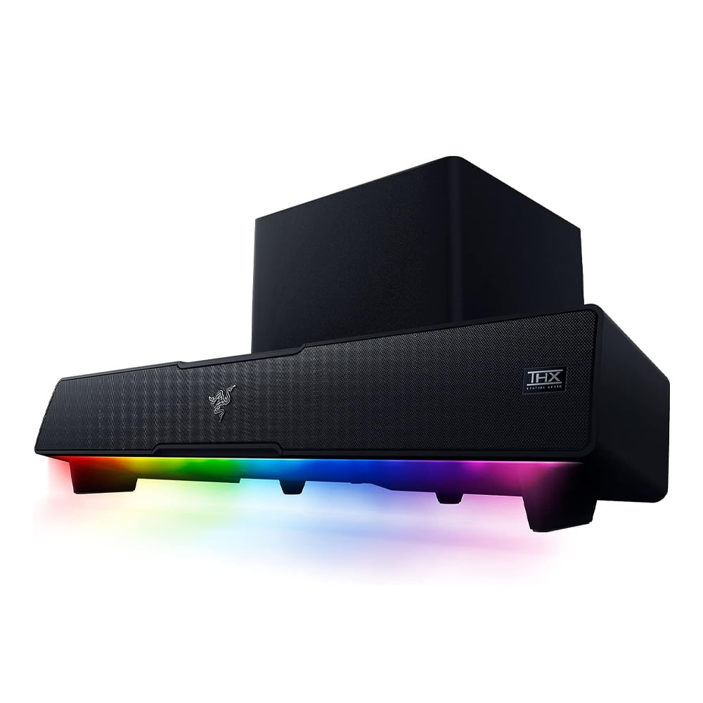 Imagen 1 del producto Barra de sonido Razer Leviathan V2 con subwoofer, 65W RMS + 30W RMS, Razer Chroma RGB