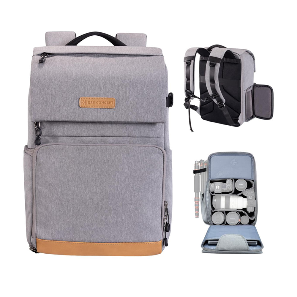 Imagen 2 del producto Mochila para cámara fotográfica K&F Concept  KF13.104v1 capacidad 22 litros, nylon, gris