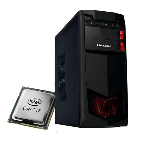 PC Core i7-8TH + RAM 16GB + Disco Duro 1TB + Disco SSD 480GB + FreeDos + Case Halion 350W RGB