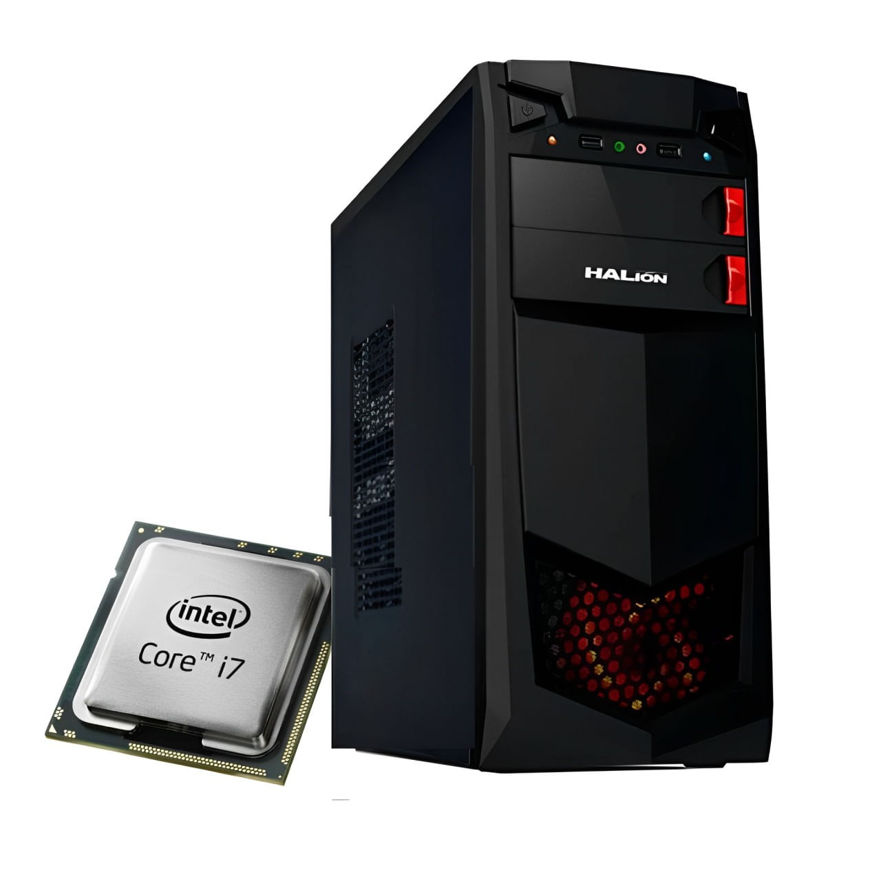 PC Core i7-8TH + Ram 16GB + Disco Duro 1TB + Disco SSD 480GB + Case Halion 350W RGB