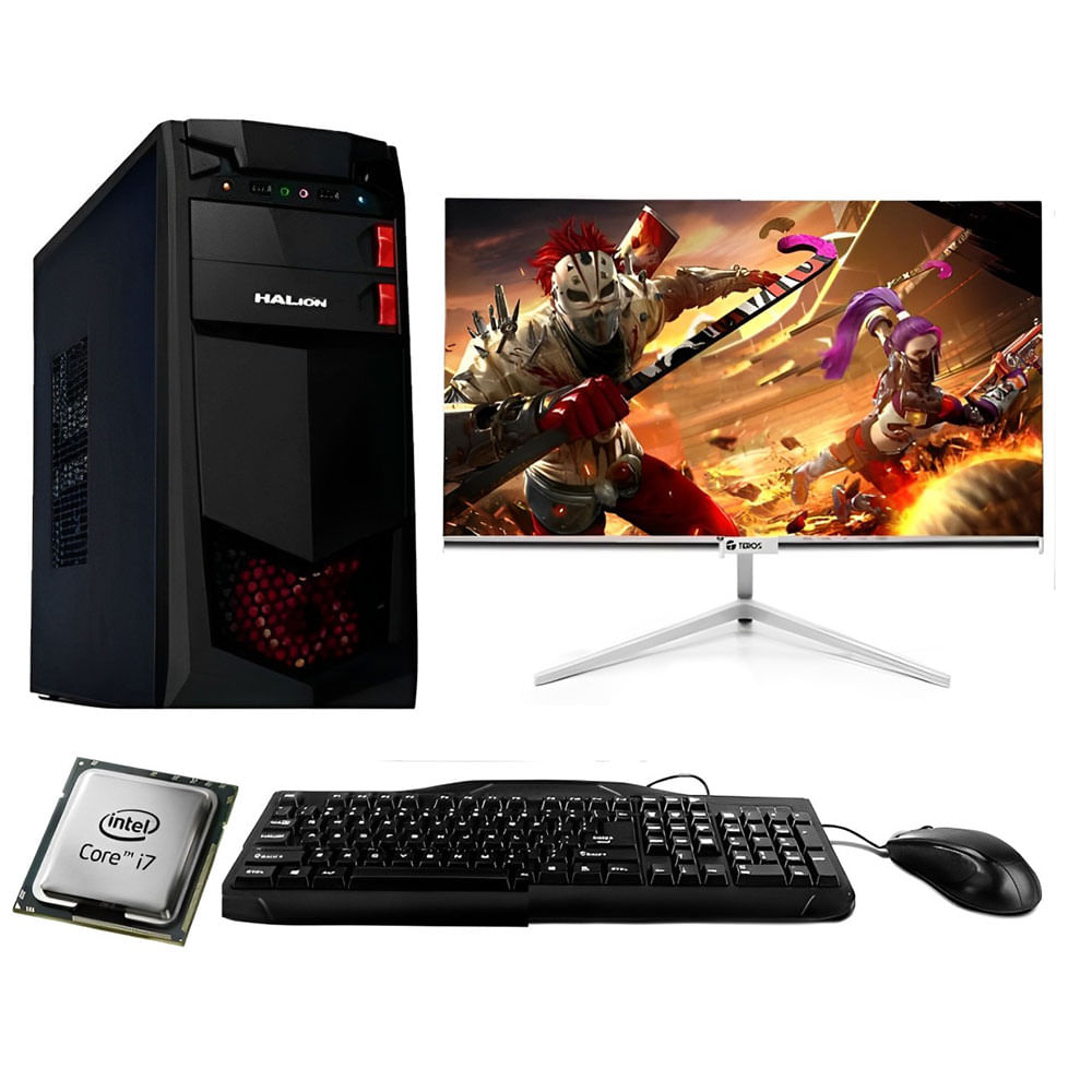 PC Core i7-6TH + Ram 16GB + Disco Duro 1TB + Monitor LG 24" + Teclado y mouse Logitech MK20 + Case Halion 350W
