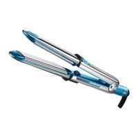 Alisadora Babyliss Pro Óptima 3000 240°C, cable 2.75 m, plateado y celeste