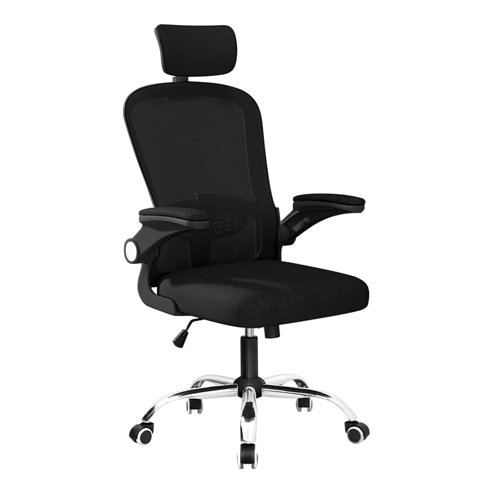 Silla de Oficina Evox CT256-SB con Soporte Lumbar Ajustable y Base de Acero, Negro