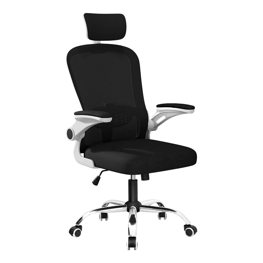 Silla de Oficina Evox CT256-SB con Soporte Lumbar Ajustable y Base de Acero, Blanco
