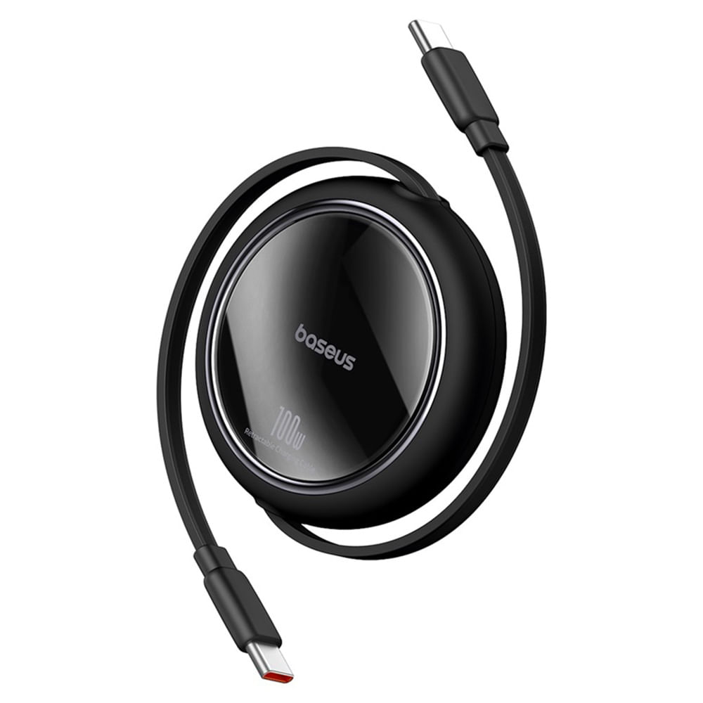 Imagen 1 del producto Cable USB Tipo-C a Tipo-C Baseus 100W, 1m, retráctil, negro