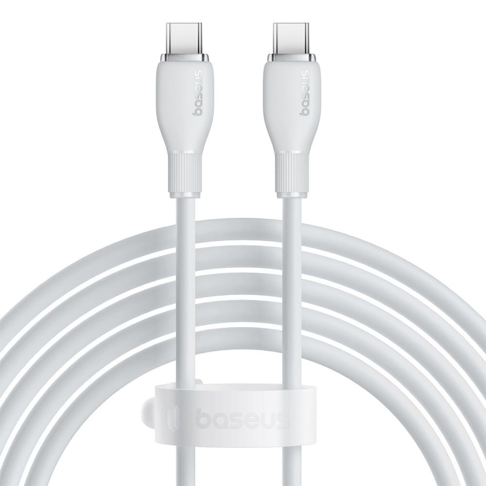 Cable USB Tipo-C a Tipo-C Baseus 100W, 1.2m, TPE, blanco