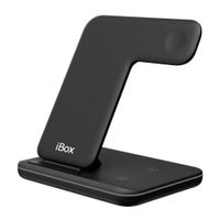 Cargador inalámbrico iBox 15W para iPhone, Apple Watch y Airpods, negro (reempacado)