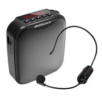 Reacondicionado: Micrófono vincha + amplificador de voz portátil 10W, bluetooth, micro SD, USB