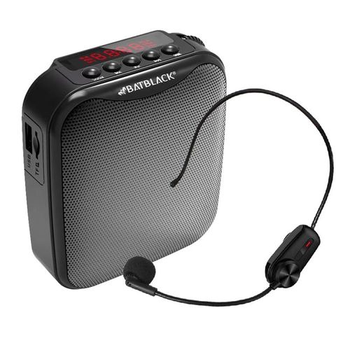 Reacondicionado: Micrófono vincha + amplificador de voz portátil 10W, bluetooth, micro SD, USB
