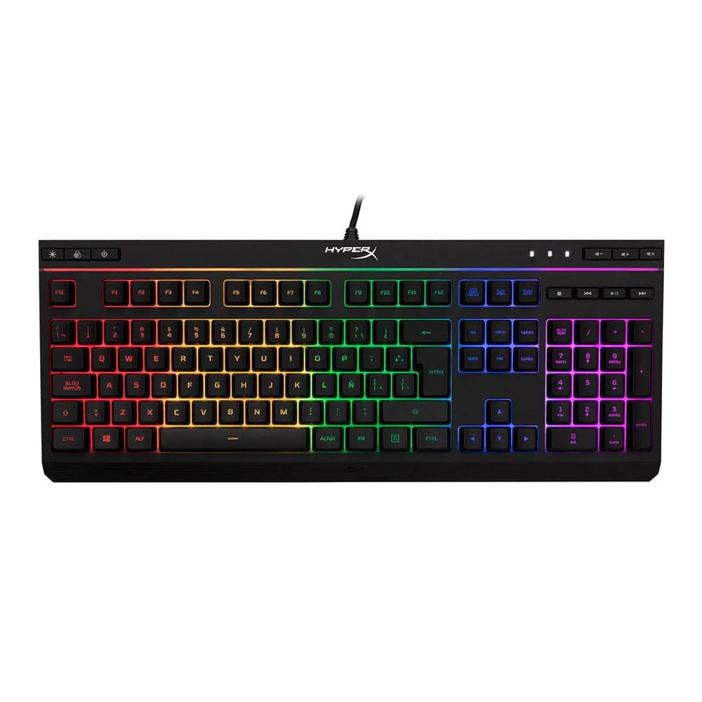 Imagen 1 del producto Reacondicionado: Teclado gamer alámbrico Hyperx Alloy Core, conexión USB, membrana, idioma español, RGB