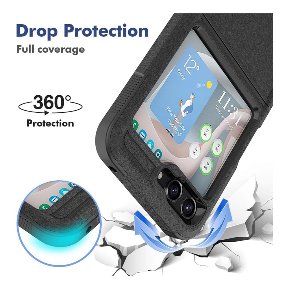 Imagen 2 del producto Case para Samsung Flip 5, amortiguador de choques, negro