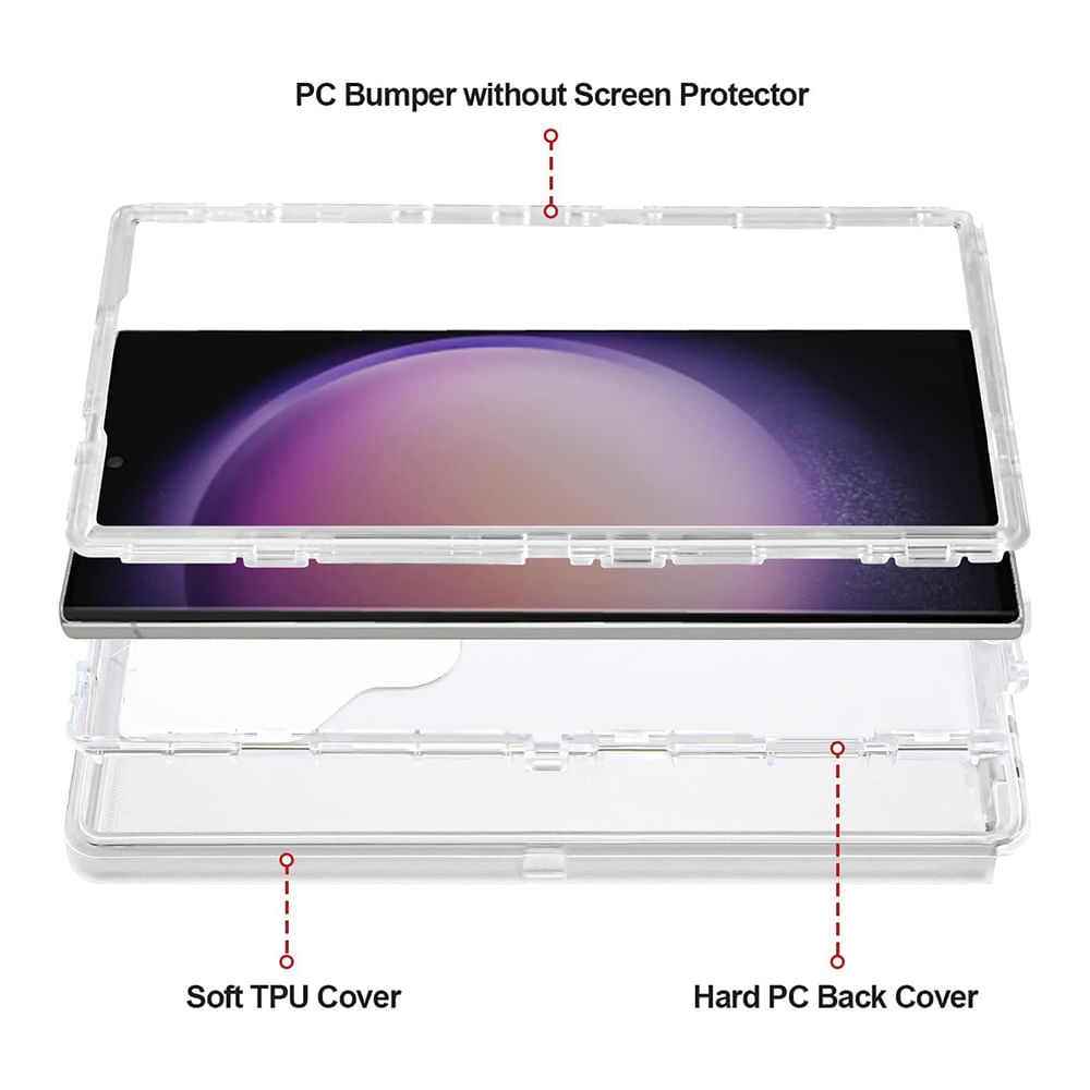 Imagen 2 del producto Case para Samsung S22 Ultra, protección 360, 3 capas de protección, negro