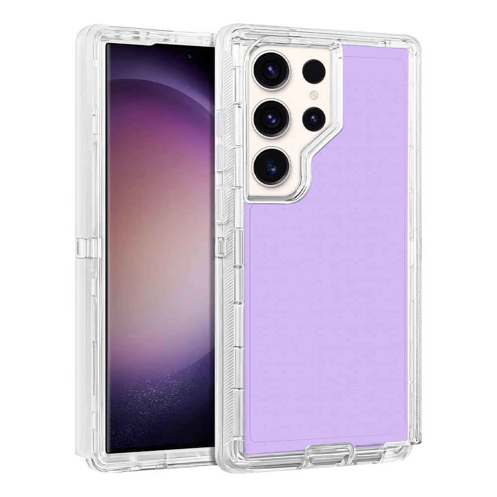 Case para Samsung Galaxy S24 Ultra protección 360, 3 capas de protección, morado