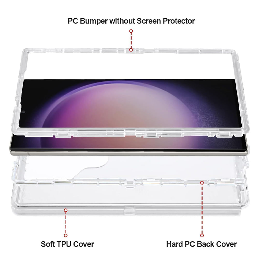 Imagen 2 del producto Case para Samsung Galaxy S24 Ultra protección 360, 3 capas de protección, morado