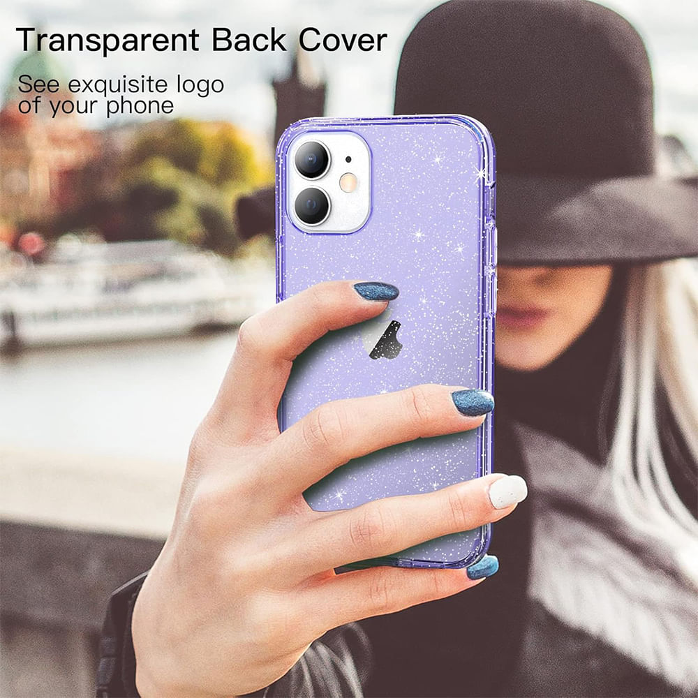 Imagen 2 del producto Case para iPhone 12 mini, amortiguador de choques, lila