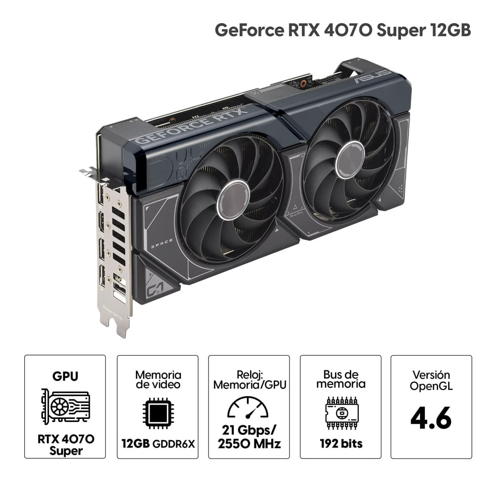 Imagen 2 del producto Tarjeta de video Asus Dual Nvidia GeForce RTX 4070 Super 12GB GDDR6X