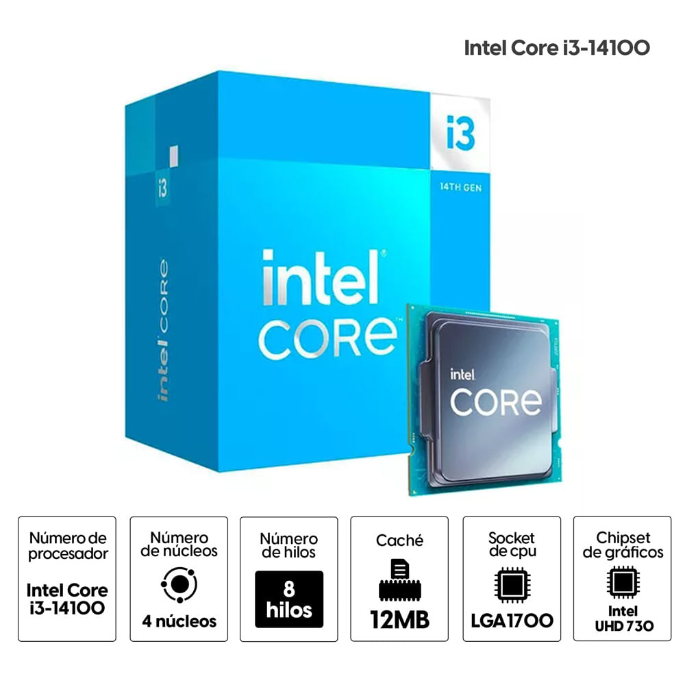Imagen 2 del producto Procesador Intel Core i3-14100 4-Cores, 4.7 GHz, LGA1700