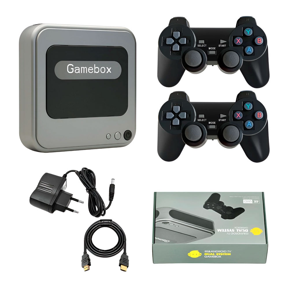Consola Retro Gamebox 128 GB, 35 mil juegos, gris