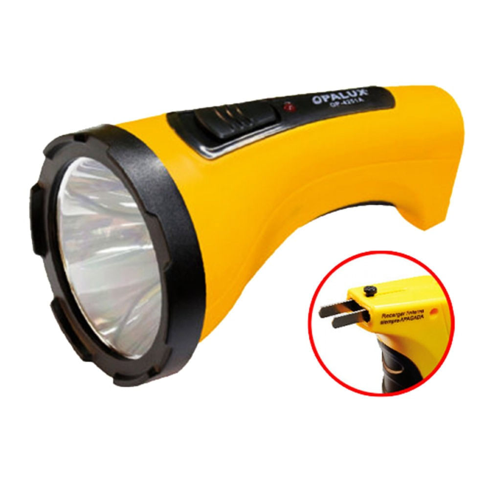 Imagen 2 del producto Reacondicionado: Linterna led Opalux OP-4251A, 5W, recargable, switch 2 tiempos luz baja y alta