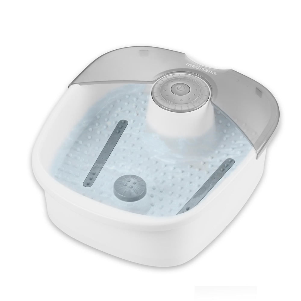 Jacuzzi para pies con hidromasaje Medisana FS 881, calentamiento automático, blanco