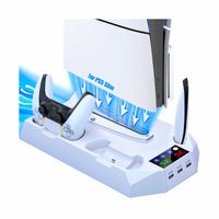 Soporte de refrigeración Led multifuncional con controlador de carga Playstation 5 Slim, blanco