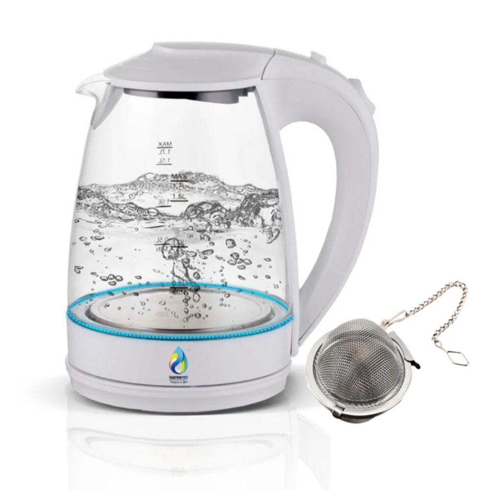 Hervidor eléctrico Waterpro 1300W, base desmontable, blanco
