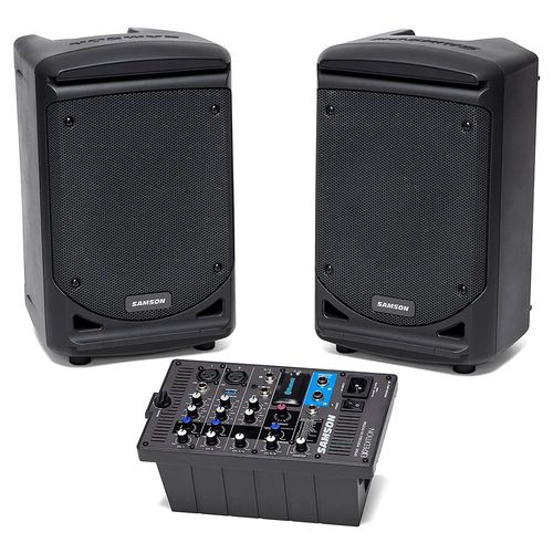 Pack audio Samson Expedition XP300B 300W, 16 preajustes, woofer 6", negro