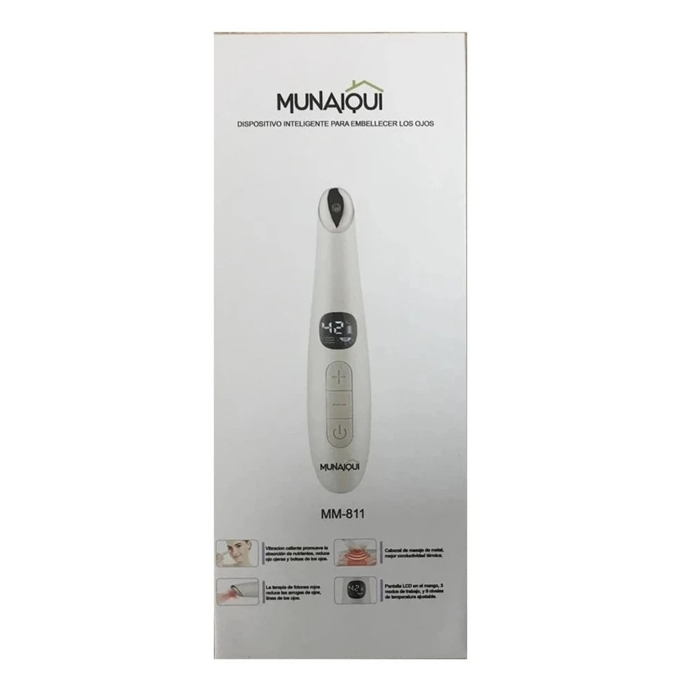 Imagen 2 del producto Masajeador Munaiqui, para reducir ojeras, color blanco