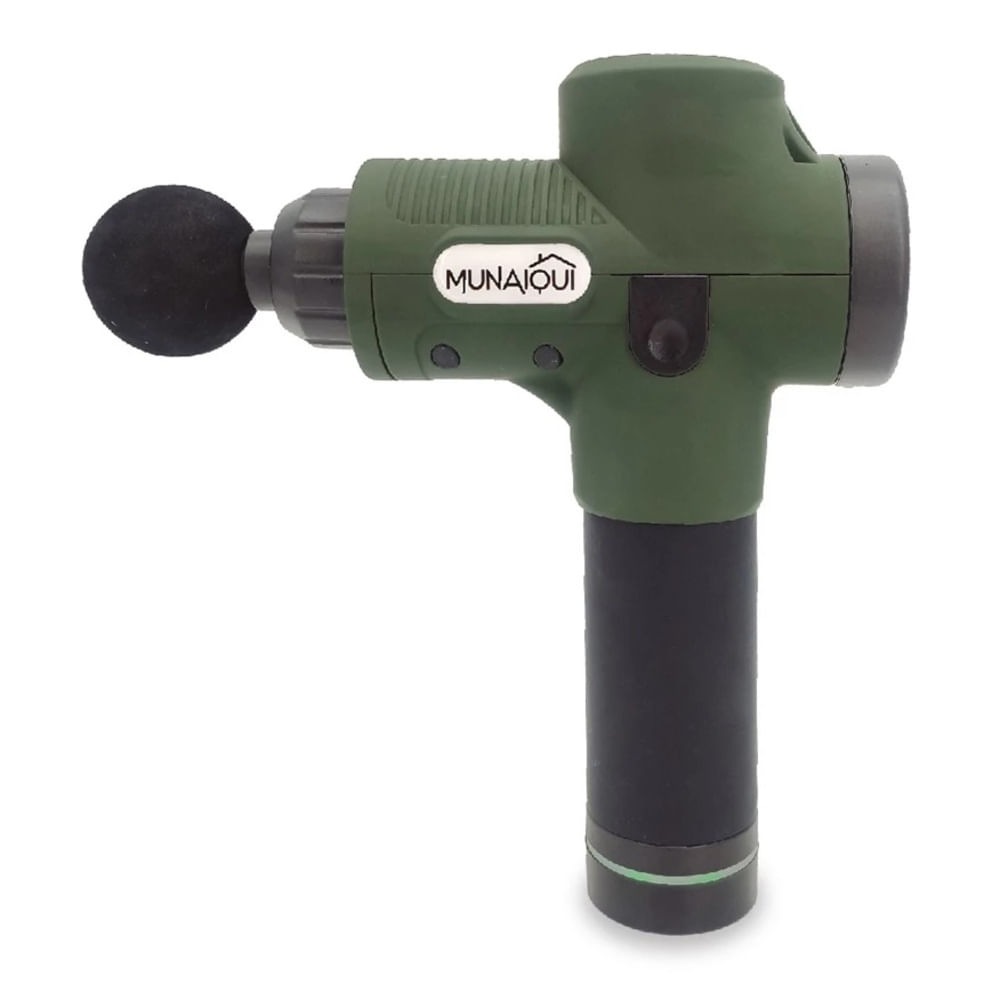 Pistola Munaiqui, masajeador corporal eléctrica, color verde militar