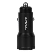 Cargador de auto 60W, 2 puertos Tipo-C, negro